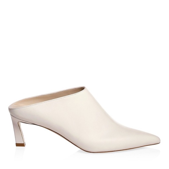 Stuart Weitzman White Mule Heels - Picture 1 of 9